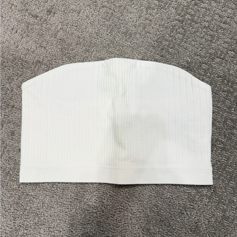 Garage White Ribbed Tube Top - Picture 1 of 2